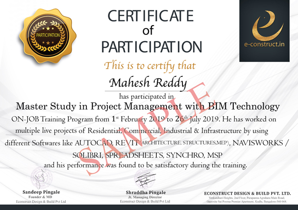 Master study in PM with BIM participation project management,BIM,econstruct,econstruct consultancy
