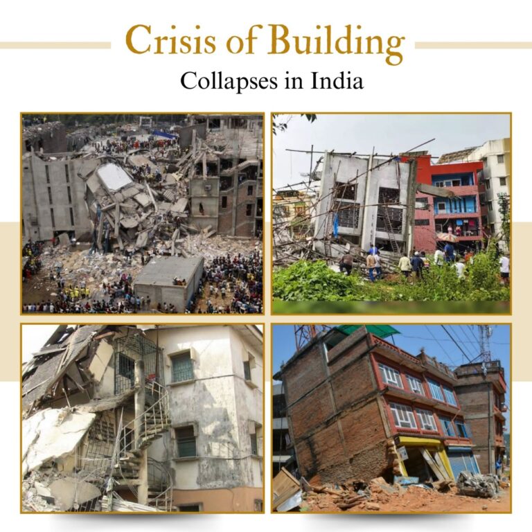 Building collapse in India due to poor materials