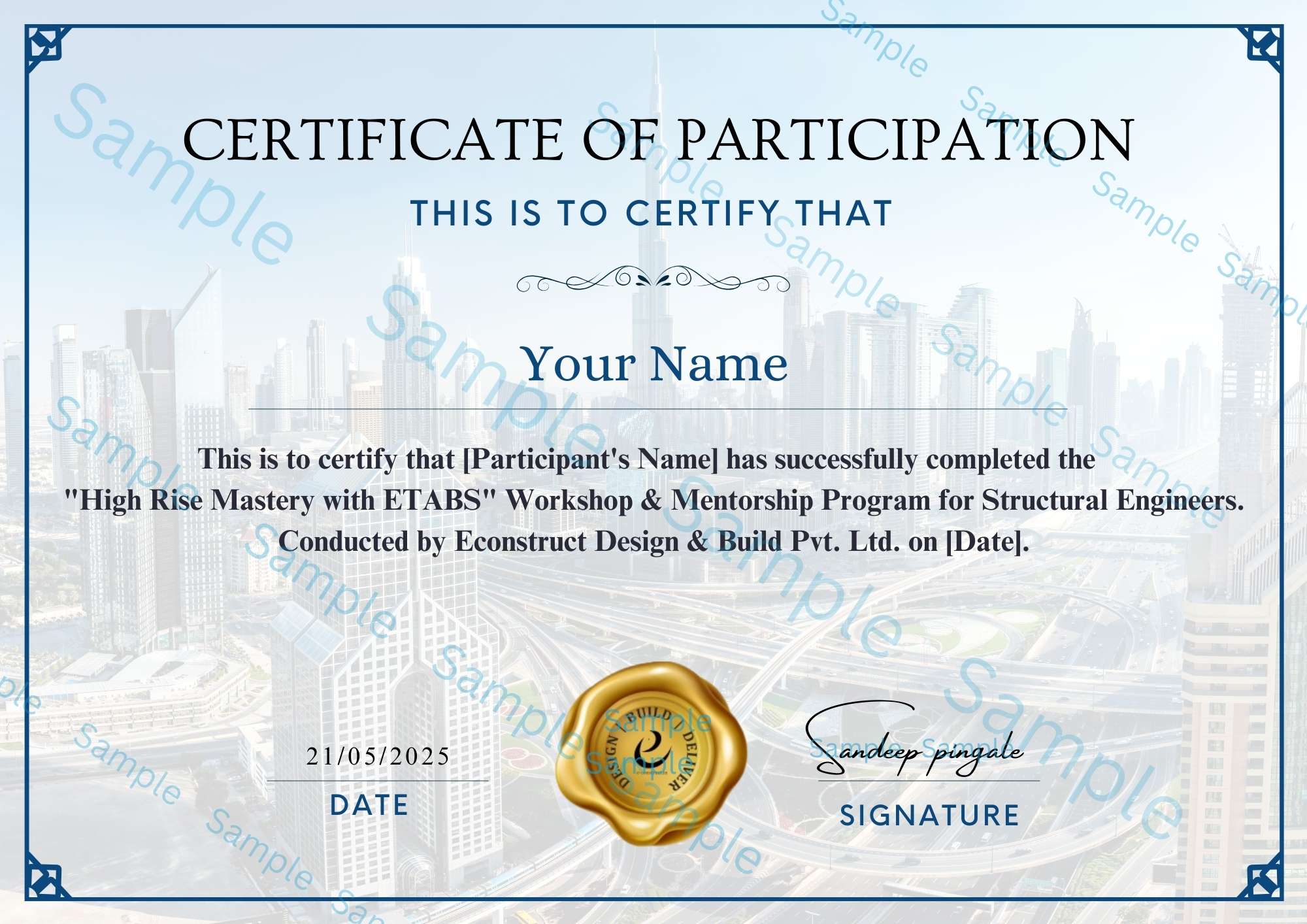 High-Rise Visionary ETABS Certificate