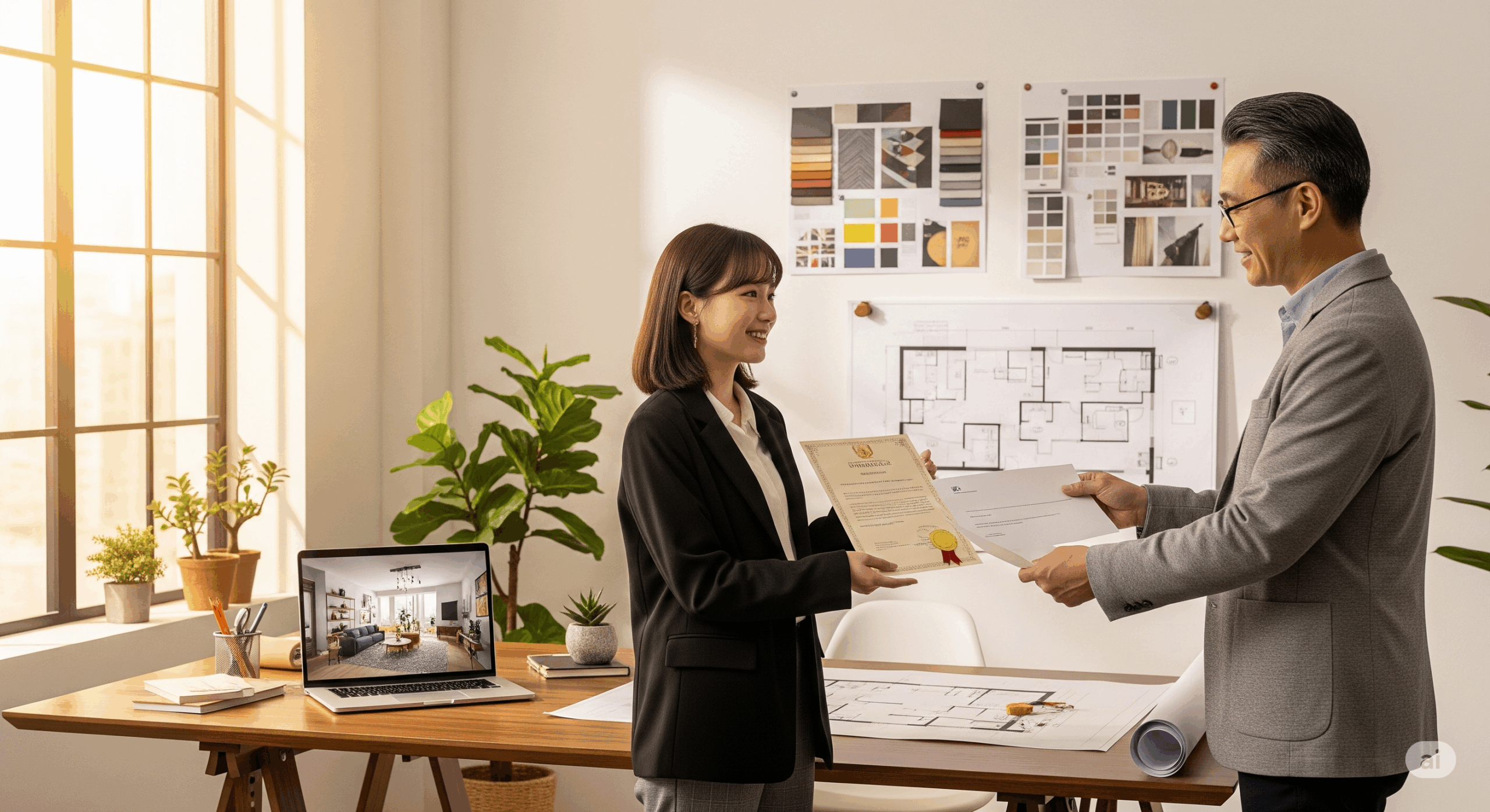 E construct 2 scaled Master Study in Interior Design