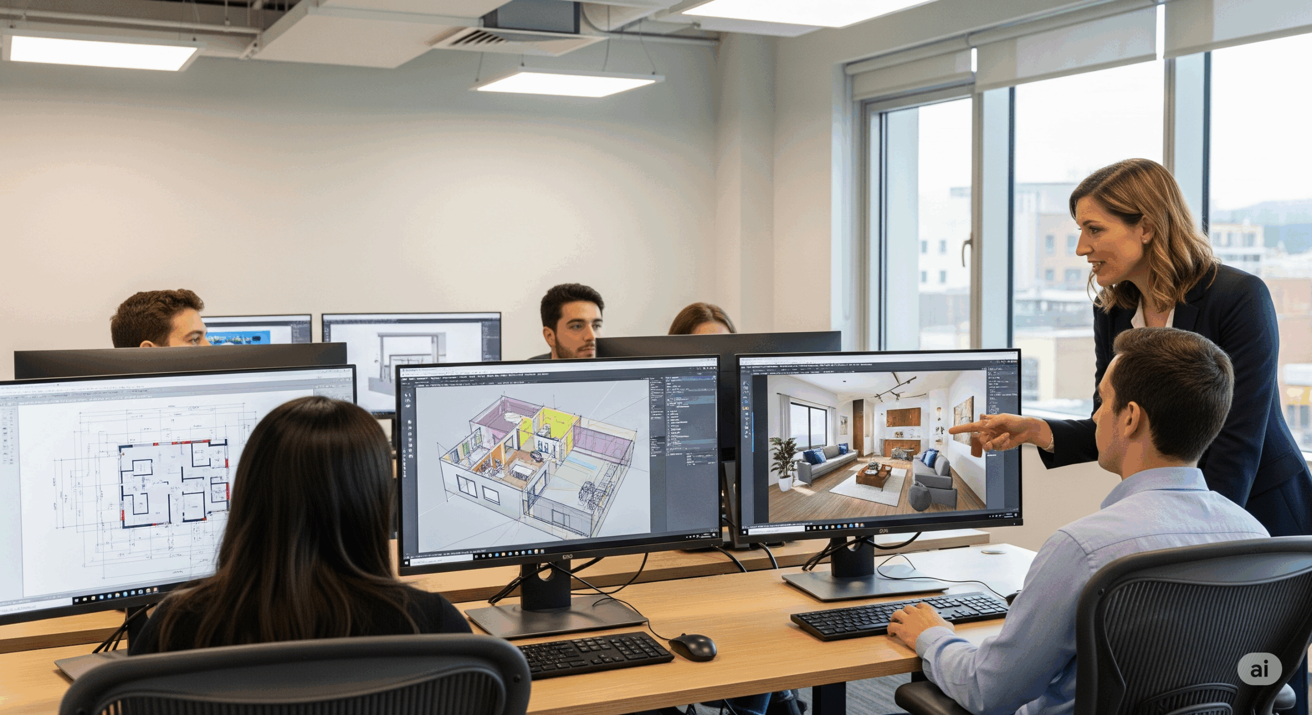 E construct 4 scaled Master Study in Interior Design