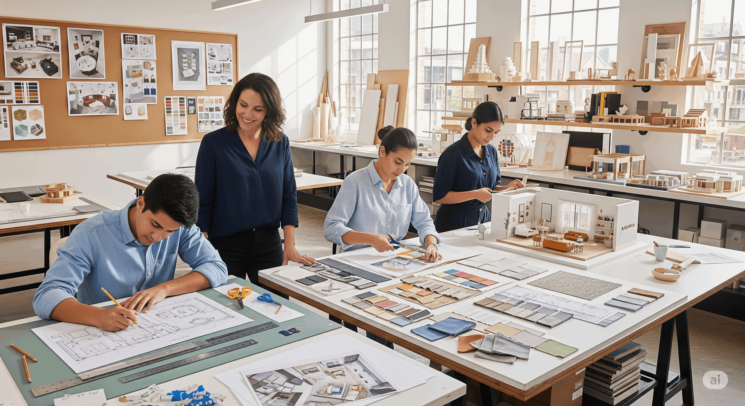 E construct 5 scaled Master Study in Interior Design